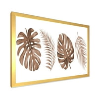 DesignArt 'Tropska palma i monstera list u terakoti' tradicionalni uokvireni umjetnički tisak