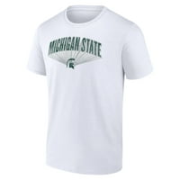Muški fanatici markirani bijelim Michigan State Spartans Sekundarnom majicom