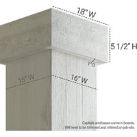 Stolarija od 16 16' 6 ' 9 u čempresu, ne sužavajući se kvadratni omotač stupa sa standardnim kapitelom i bazom