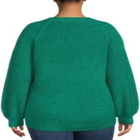 Ženski džemper s okruglim vratom veličine & veličine plus