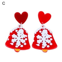 Par visećih naušnica božićno zvono prerušiti se žene kontrastne boje crtane viseće naušnice za Božić