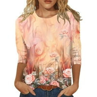 Majice s rukavima za bluze za žene, slatke grafičke majice s printom, Ležerne Plus bluze, osnovni topovi, puloveri