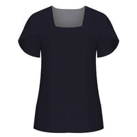 Majice za vježbanje za mame, ljetne majice s printom s ovratnikom za žene, Rasprodaja, Mornarsko plava, 6 USD