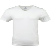 Muške pamučne rastezljive majice u bijeloj boji S izrezom u obliku slova 3