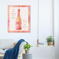 Wynwood Studio Pijeva i alkoholna pića na zidno umjetničko platno otisci 'pijana ljubav' šampanjac - naranča, zlato