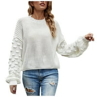 Ženski džemperi od džempera od džempera za žene, Plus veličina, kratki dugi rukav, široki rukav, modni pleteni džemper