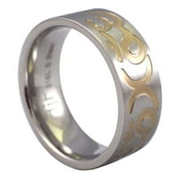 Zlatni prsten od nehrđajućeg čelika duhovni prsten 7,5 muške ženske veličine