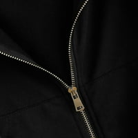 Rasprodaja ženskih vrhova u donjem rublju ležerna jednobojna košulja s džepom s patentnim zatvaračem majica s kapuljačom u crnoj