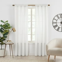 Gap Home Semi-Sheer Stripe Organski pamučni pamučni džep prozor prozor par off-white 108