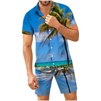 Rasprodaja u paketima, Muški Kratki Setovi, Muški Havajski set za plažu, ljetna boho majica, kratke hlače, 2-dijelni set