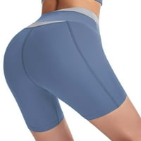 Ženske kratke hlače visoke elastičnosti, modne ploče za fitness, pripijeni trening na otvorenom, sportske Capri kratke hlače za trčanje,