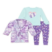 Wonder Nation, pidžama i ogrtač za djevojke za bebe i malu djecu, 3-komad