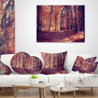 Dizajn debele šume u šarenoj jesenskoj šumi - Moderni jastuk za bacanje šuma - 16x16