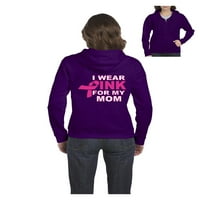 - Ženska majica s patentnim zatvaračem, veličine do 3 inča-nosim ružičastu za svoju mamu