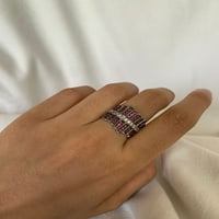 Rodolitski Karillon prsten za raspršivanje dragog kamenja 1K srebrni prsten za žene veličina prstena: 6