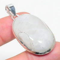 Dugin mjesečev kamen ručno izrađeni dragulj od srebra privjesak za nakit 1,93