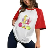 Ženske uskrsne majice, ljetne Ležerne široke bluze s kratkim rukavima s okruglim vratom na rasprodaji