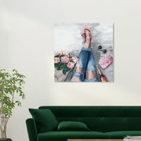 Wynwood Studio platno čeka vas siva moda i glam odijela zidno umjetničko platno print Pink 30x30