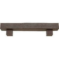 Ekena Millwork 4 H 8 d 48 W grubi Cedar Fau Wood Kamin Mantel Kit W Alamo Corbels, star pekan