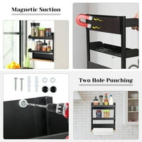Magnetski kuhinjski stalak za začine u nizu, Magnetski organizator začina za hladnjak, magnetska polica s držačem za papirnate ručnike