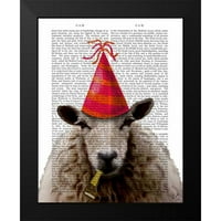 Zapanjujuća uokvirena Crna suvremena muzejska umjetnička gravura pod nazivom ovce za zabavu