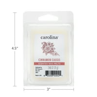 Carolina Candle Cinnamon Cassis 2. Oz WA Melt, aromaterapija, kocka, bijela