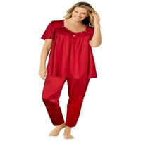 Ženski svileni pidžama Set od 2 komada Plus veličine