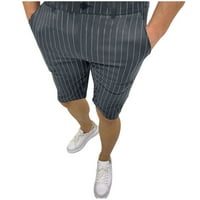 Sportske kratke hlače za muškarce, muške ljetne pripijene kratke hlače Na pruge s patentnim zatvaračem, s džepovima na poluelastičnom