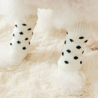Čarape za štenad s otiskom u donjem dijelu-protuklizni potplat-Pletene tople čarape za šape-za jesen-set od 4