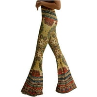 Ženske hlače od $ $ $ ženske proljetne ljetne lepršave hlače u obliku bedara retro ispisane hlače visokog struka Ležerne rastezljive