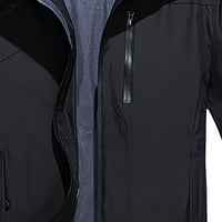 Muška tanka jakna A $ 18 ležerna Sportska vjetrovka Jednobojni kaput s kapuljačom Crna