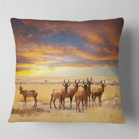 Dizajnersko stado antilopa u parku Etosha-jastuk s printom afričkog krajolika-18.18