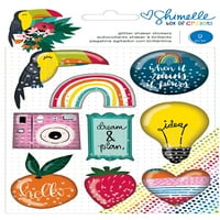 Shimelle Bo iz Crayons Shaker naljepnice 9 PKG-W Glitter