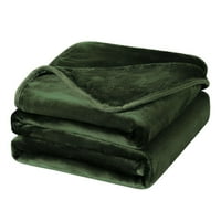 Jedinstvene ponude čvrsti tiskani mikrofiber plišani krevet pokrivač maslinasto zeleni blizanac