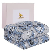 Jedinstvene ponude Paisley Comforter Set, kraljica, poliester, plava