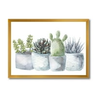 DesignArt 'sočne i kaktusne kućne biljke I' Farmhouse uokvireni umjetnički tisak