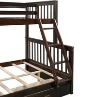 Aukfa drveni krevet na kat za djecu i tinejdžere u spavaćoj sobi u puno-smeđoj