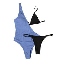 Ženski kupaći kostimi u donjem rublju, Ženski Jednobojni bikini kupaći kostim s bočnim vezicama, kupaći kostim s pelerinama, kupaći