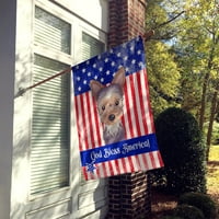 Bog blagoslovio američku zastavu s likom šteneta Jorkija na platnu veličine kuće -