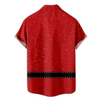 Muška Božićna majica sa smiješnim digitalnim printom, ležerni vrhovi s kratkim rukavima s ovratnikom, Ležerne modne majice za odmor,