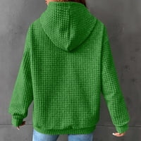 Ženske dukserice za Noć vještica, grafički pulover od vafla s dugim rukavima, opuštene casual jesenske trenirke u zelenoj boji, Veličina
