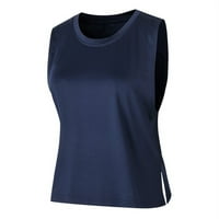 Ženski sportski i fitness prsluk bez rukava prozračna bluza za trčanje široka ležerna joga košulja