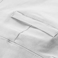 Ženske lagane Hlačetrendovi ženske casual hlače Plus Size s jednobojnim patentnim zatvaračem, hlače do teleta, bijele