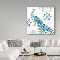 Zaštitni znak likovna umjetnost 'Jewel Peacocks IV' platno umjetnost Farida Zaman