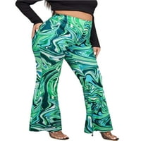 Seksi plesne Ženske tajice Plus size duge hlače s elastičnim strukom Jeggings s leopard printom uske hlače ljetne hlače zelene boje