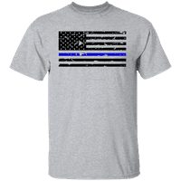 Grafička Amerika Policija podržava mušku majicu tanke plave linije američke zastave