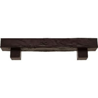 Ekena Millwork 6 H 10 D 72 W Hand Heuth Fau Wood Kamin Mantel Kit W Alamo Corbels, Premium Cherry