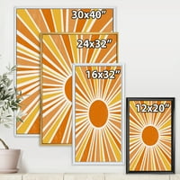 DesignArt 'Minimalno svijetle sjajne narančaste sunčeve zrake I' Moderno uokvirena platna zidna umjetnička printa