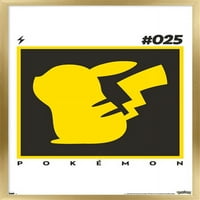 Jednostavni zidni poster Pokemon Pikachu, uokviren 14.725 22.375