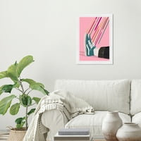 Wynwood Studio Otisci Kickin It in My Sneakers Fashion and Glam Shoes Wall Art Canvas Print Pink Pastel Pink 13x19